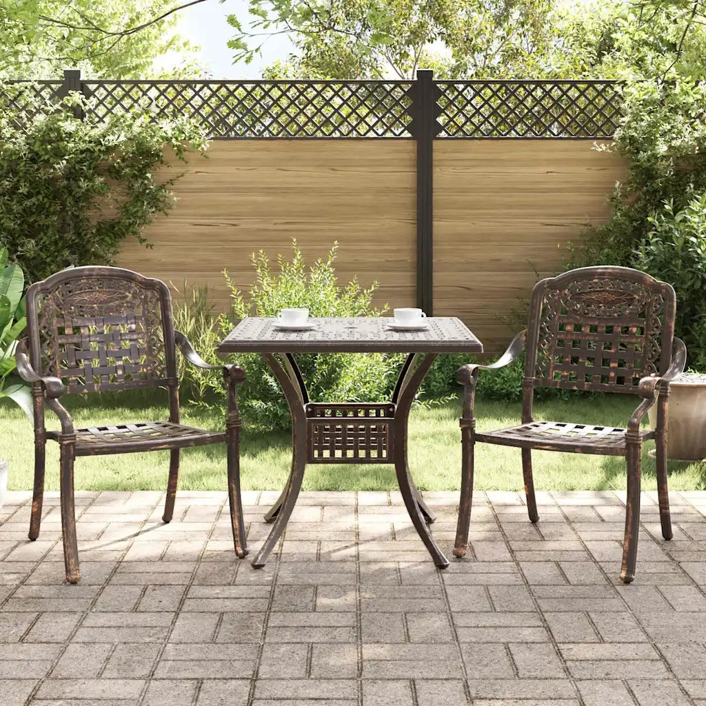 Set di Tavolo da Giardino 3 pcs Bronzo Alluminio pressofuso 3334724