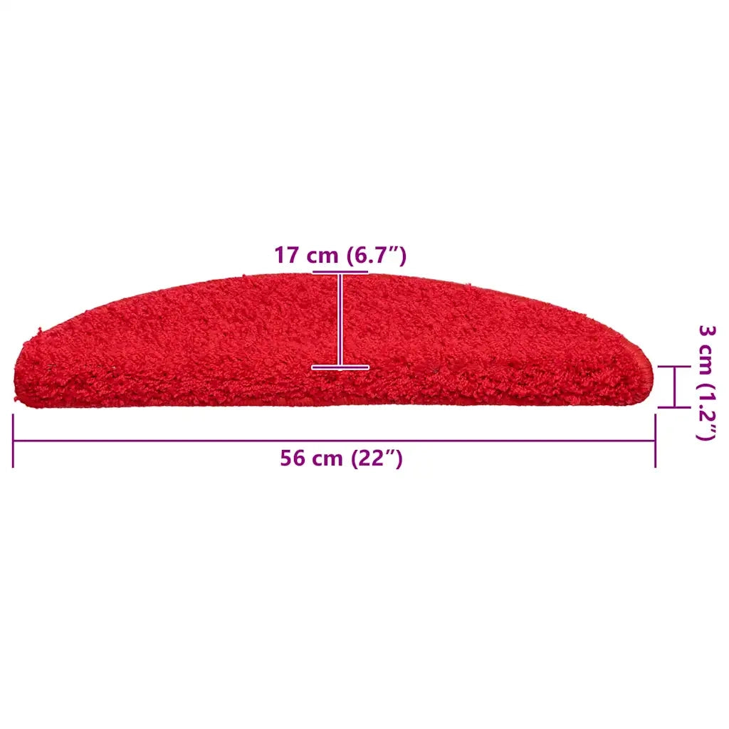Tappetini per scale 20 pz | Gradini per Scale 56x17x3 cm rossi semicircolari