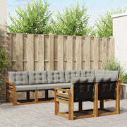 Set di divani da esterno 8 pcs Grigio Naturale e Chiaro