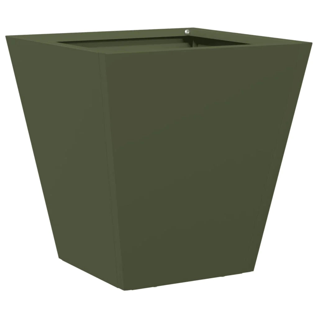 Fioriera rialzata per piante fiori giardino terrazze set da 2 verde oliva 30 x 30 x 30 cm acciaio verde 02_0039078
