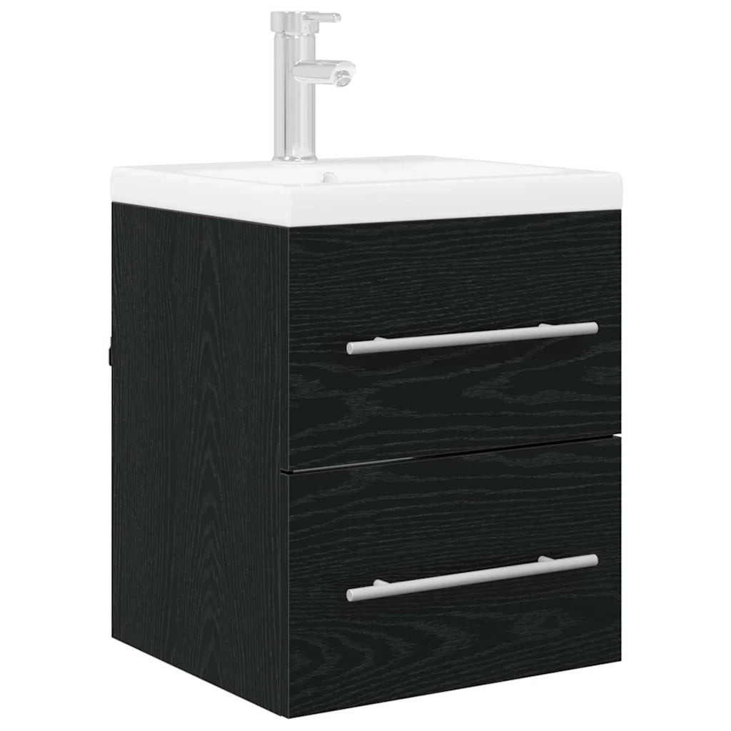 Armadio sottolavello con cassetto Rovere Nero 38,5 x 41 x 48 cm