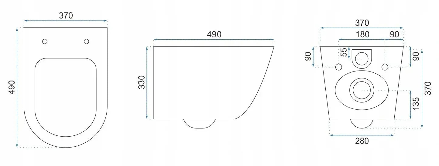 Vaso Wc Sospeso Rea Carlo Mini Rimless Duroplast Flat Black Gold Edge