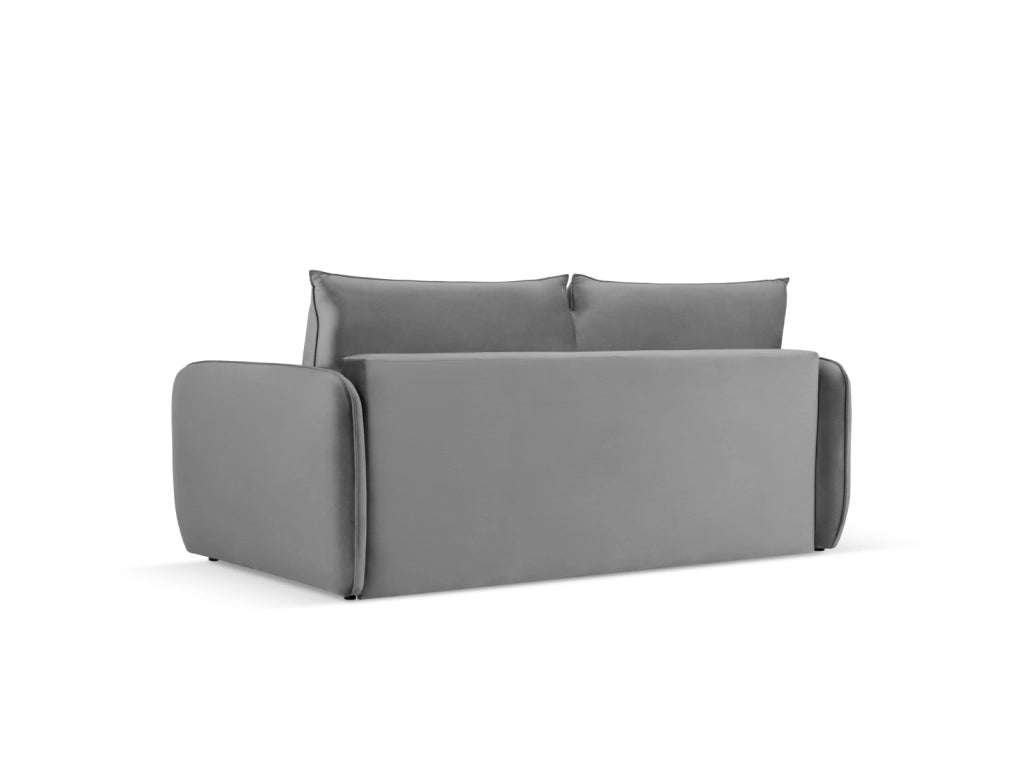 Cosmopolitan Design - Divano convertibile "Vienna" 3 posti in velluto grigio chiaro 