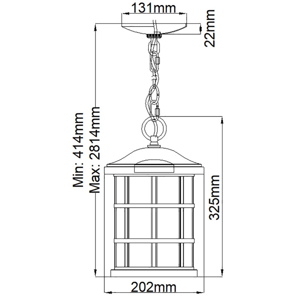 Lampada sospensione esterno nera E27 60W Crusade Quoizel