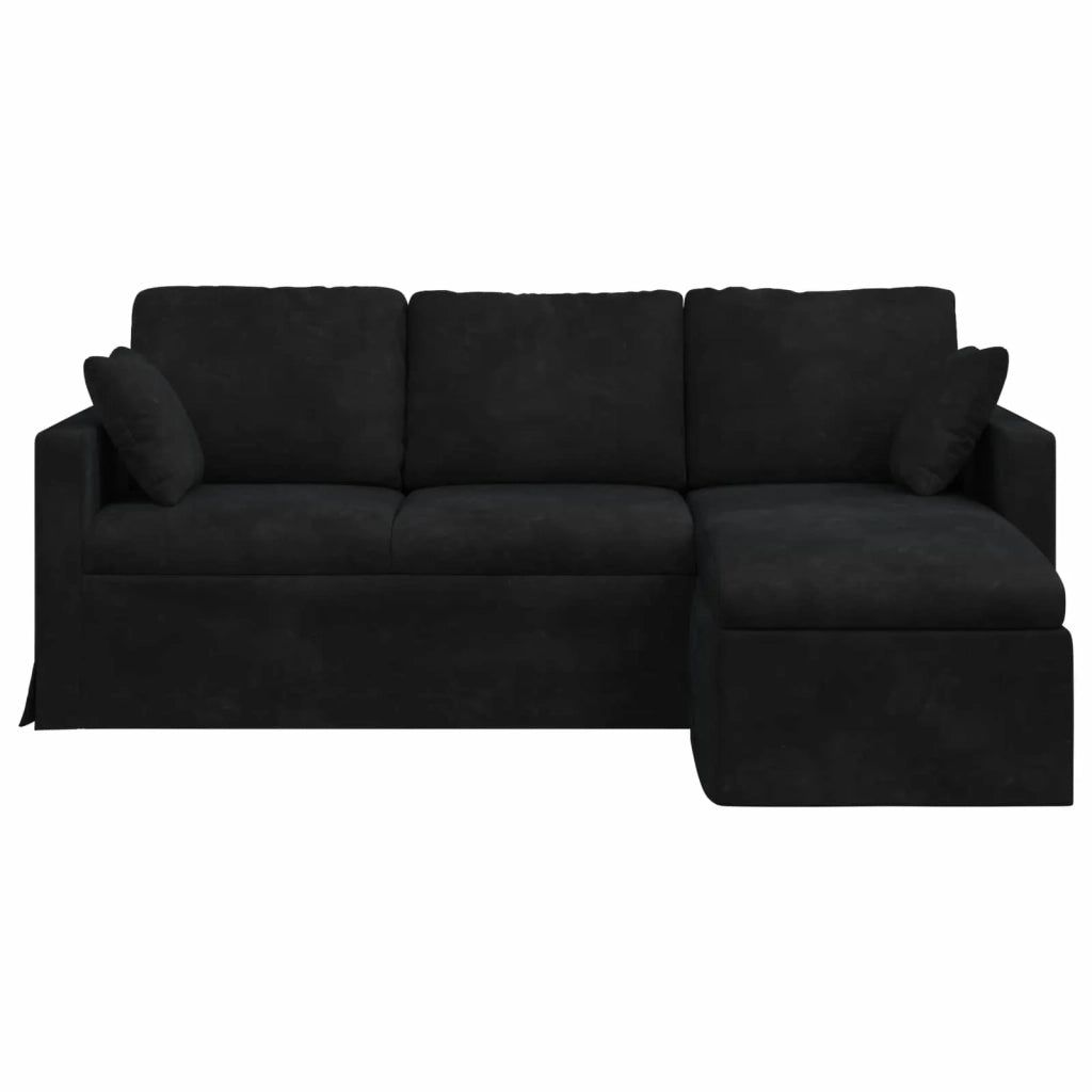 Divano Nero 198 x 134 x 80 cm Velluto