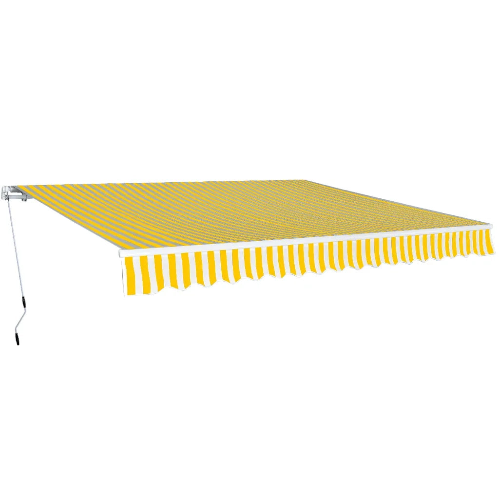 Tenda da Sole Pieghevole Manuale 400 cm Giallo/Bianco 275574