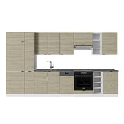 Cucina componibile Fame-Line Pannello in quercia/Bianco 355 cm, PL Antracite Vicco