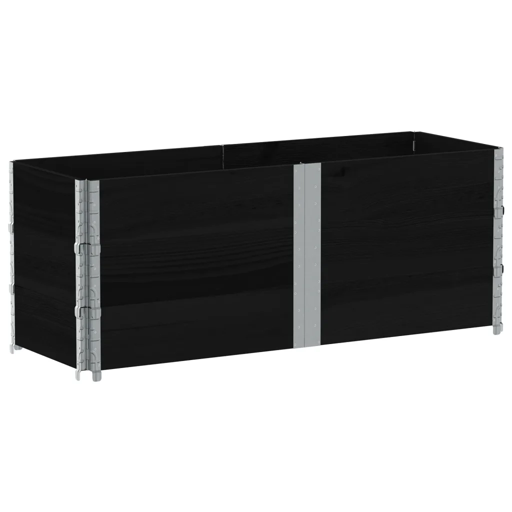 vidaXL Fioriera da Giardino Nera 150x50 cm in Legno Massello di Pino