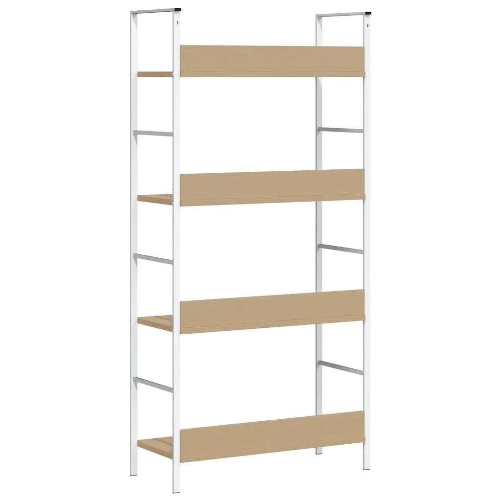 Scaffale Libri 4 Ripiani Rovere 60x27,6x124,5 Legno Multistrato 288225