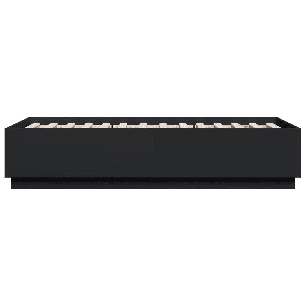 Giroletto-Struttura Letto Nero 90x190 cm in Legno Multistrato 254207