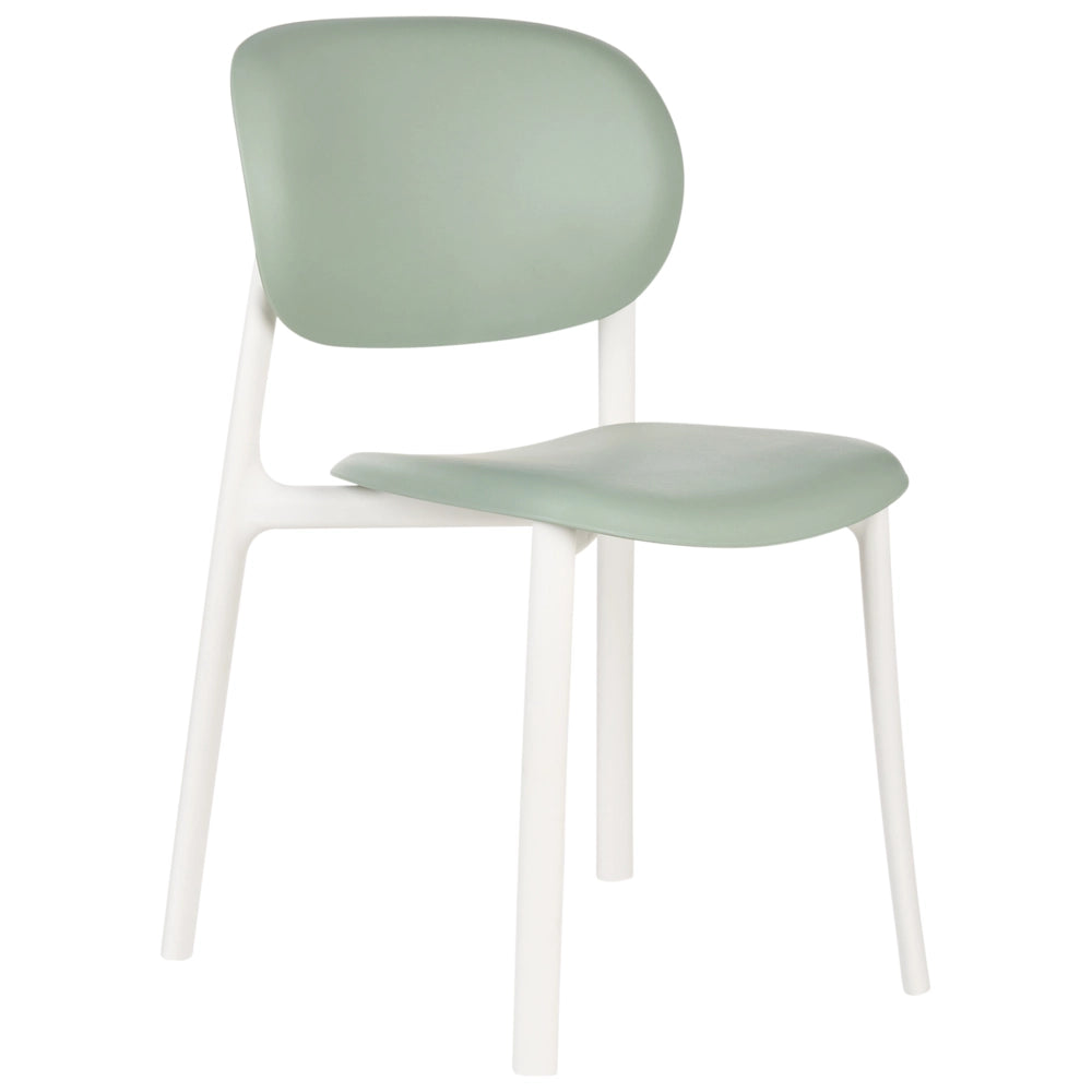 Set di 4 sedie da giardino verde leggere e resistenti alle intemperie stile moderno