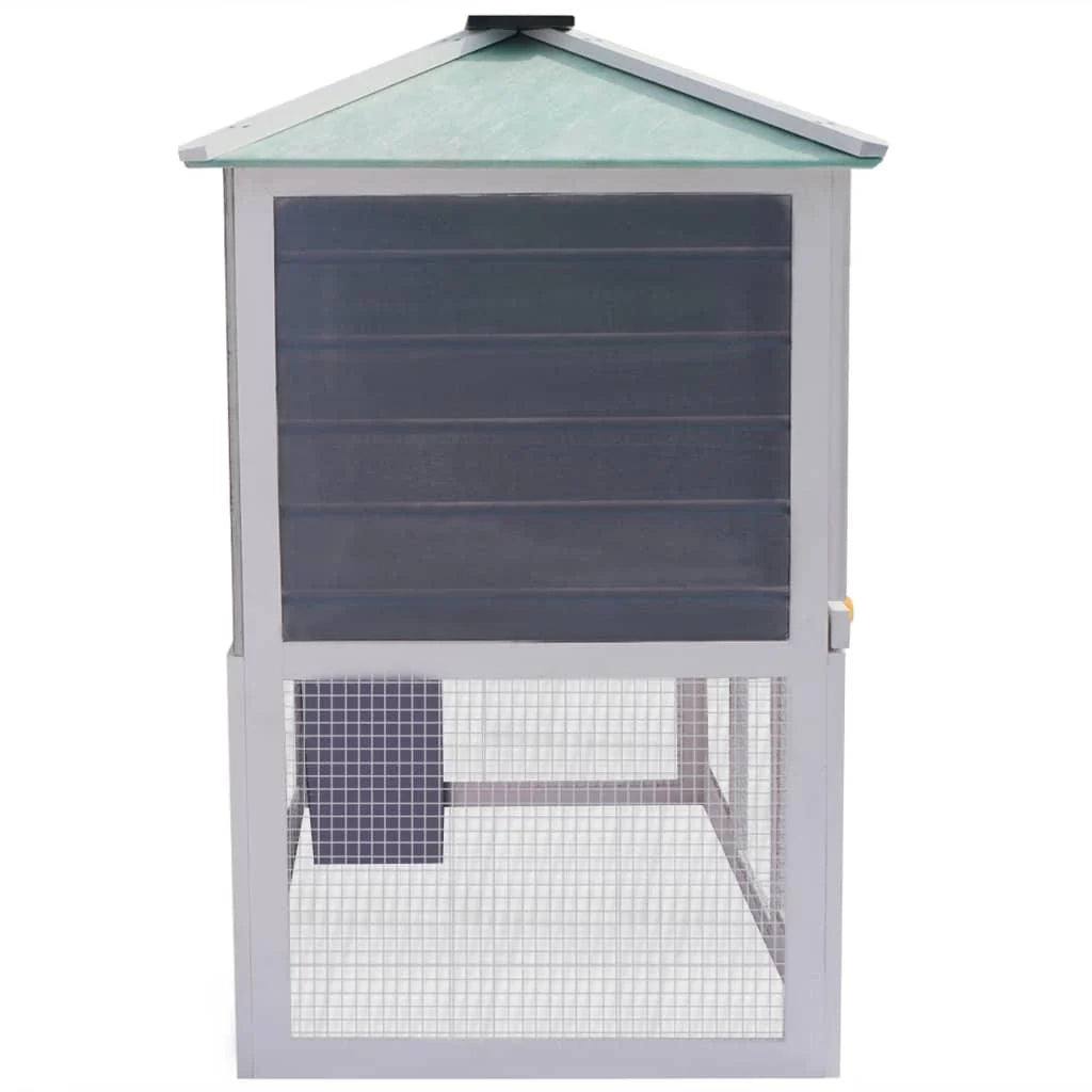 Gabbia doppia per animali domestici 130 x 68 x 105 cm verde e bianco legno 02_0000571