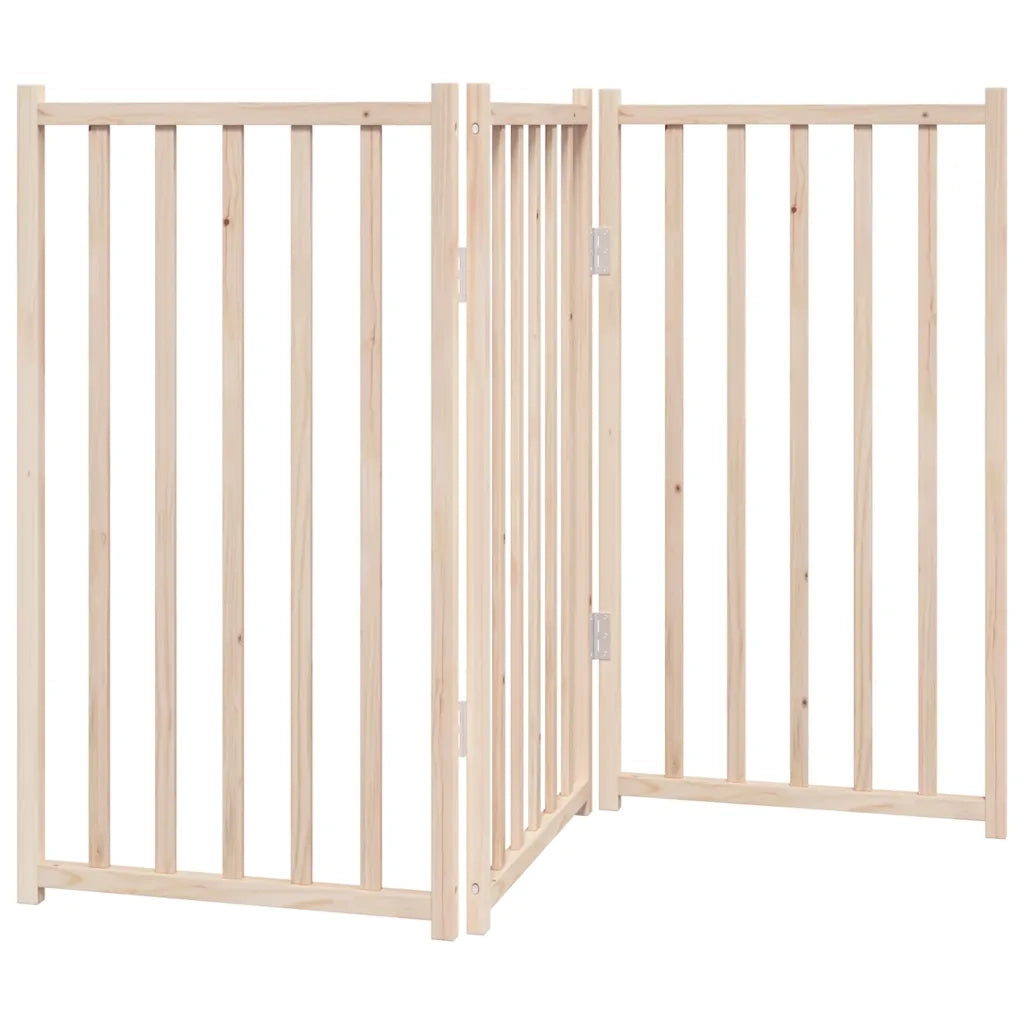 vidaXL Cancello per Cani Pieghevole 3 Pannelli 150 cm Massello Abete