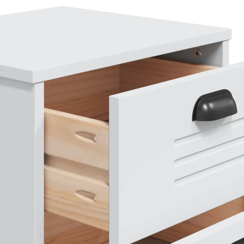 Comodino VIKEN Bianco in Legno Multistrato 374908