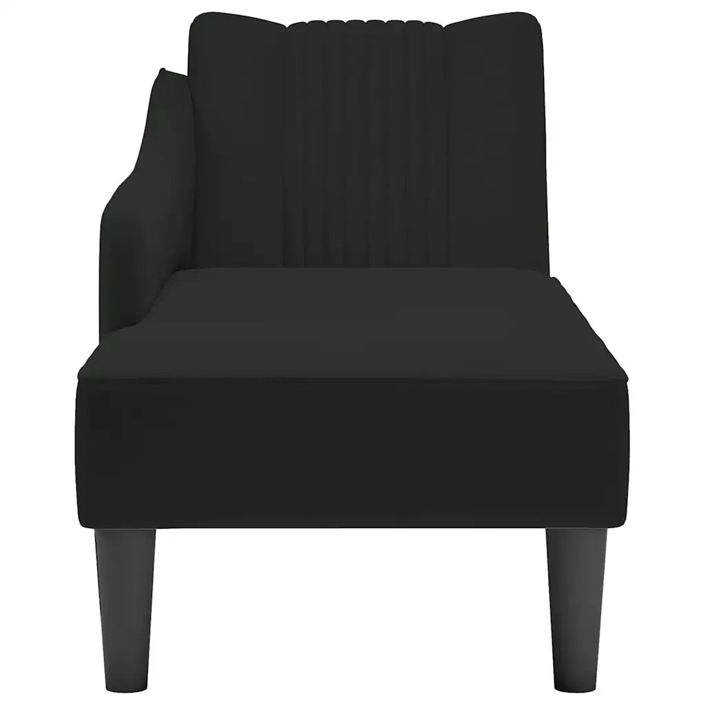 Sdraio con Bracciolo Destro in Velluto Nero 4009797