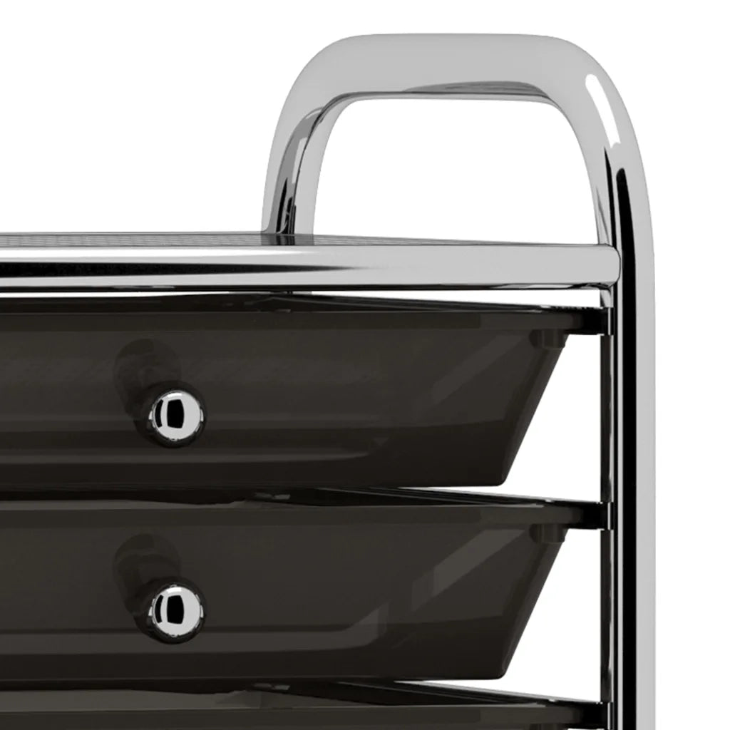 Carrello Portaoggetti Mobile con 10 Cassetti Nero in Plastica 320402