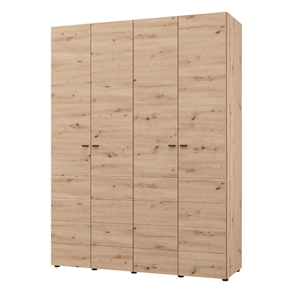 Armadio Camera da Letto Soris, Guardaroba Grande Appendiabiti, 155x208h cm Marrone Rovere Nodi