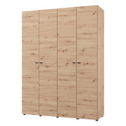 Armadio Camera da Letto Soris, Guardaroba Grande Appendiabiti, 155x208h cm Marrone Rovere Nodi