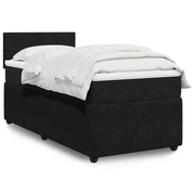 Giroletto a Molle con Materasso Nero 90x190 cm in Velluto 3287628
