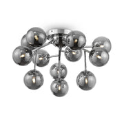 Maytoni Plafoniera contemporanea Dallas 12 luci G9 cromo metallo vetro soffiato fumè