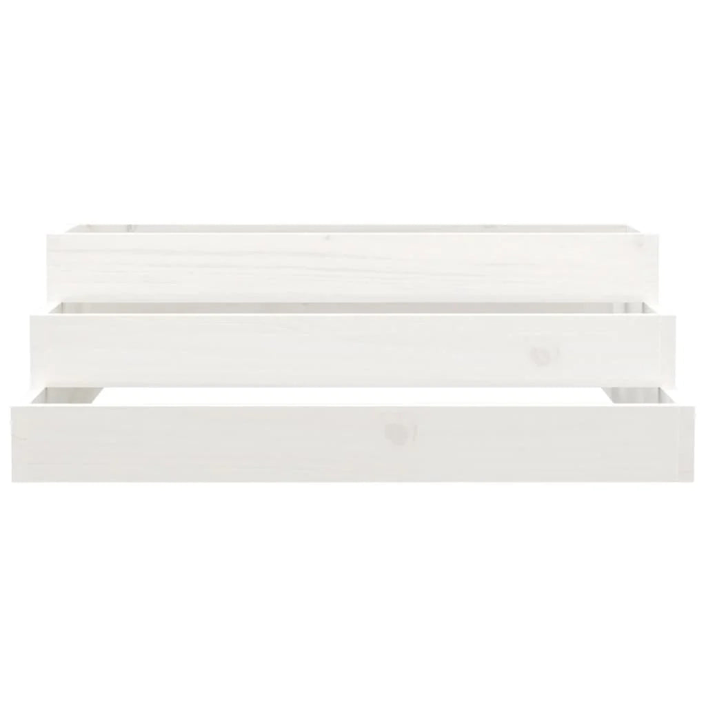 Fioriera rialzata per piante e fiori terrazza/giardino 80 x 80 x 27 cm legno massello di pino bianco 02_0037900
