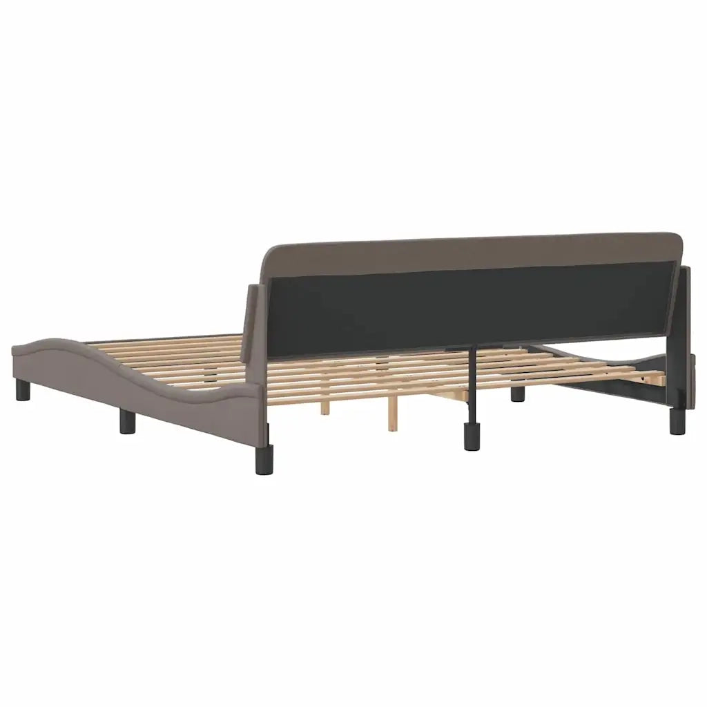 Letto matrimoniale | Letto per adulti | Giroletto Dover Tortora 180x200 cm in Tessuto