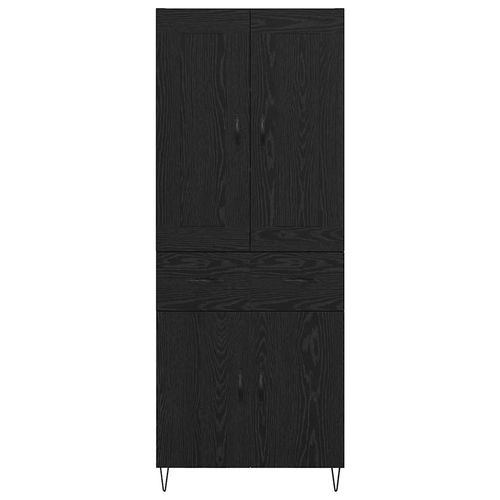 Credenza Rovere Nero 69,5 x 34 x 180 cm Legno multistrato