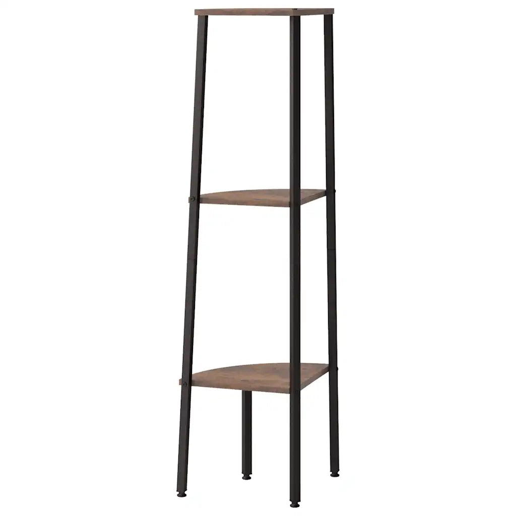 Scaffale Angolare 3 Livelli Marrone Scuro Nero 45,5x31,5x120cm 336389