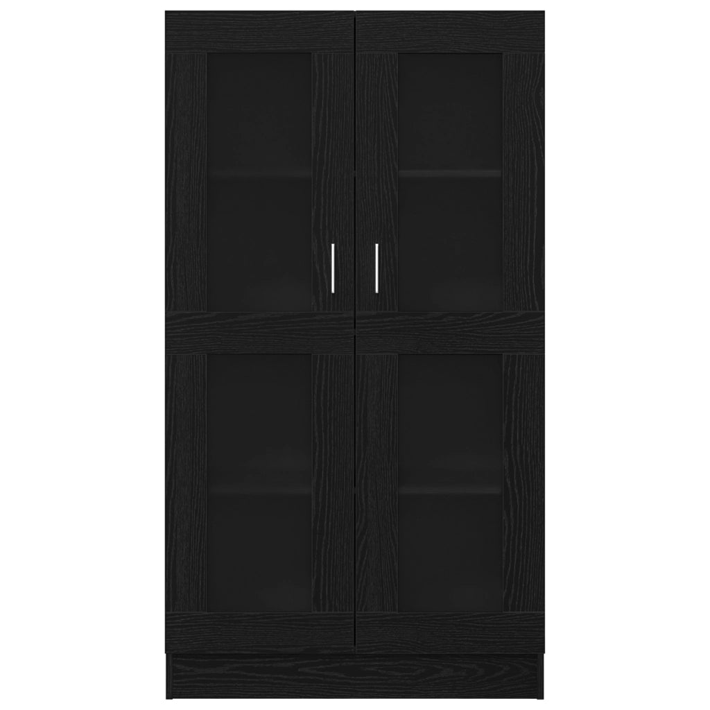 Libreria Nera in Finitura Rovere di  82,5x30,5x150 cm in Legno Ingegnerizzato
