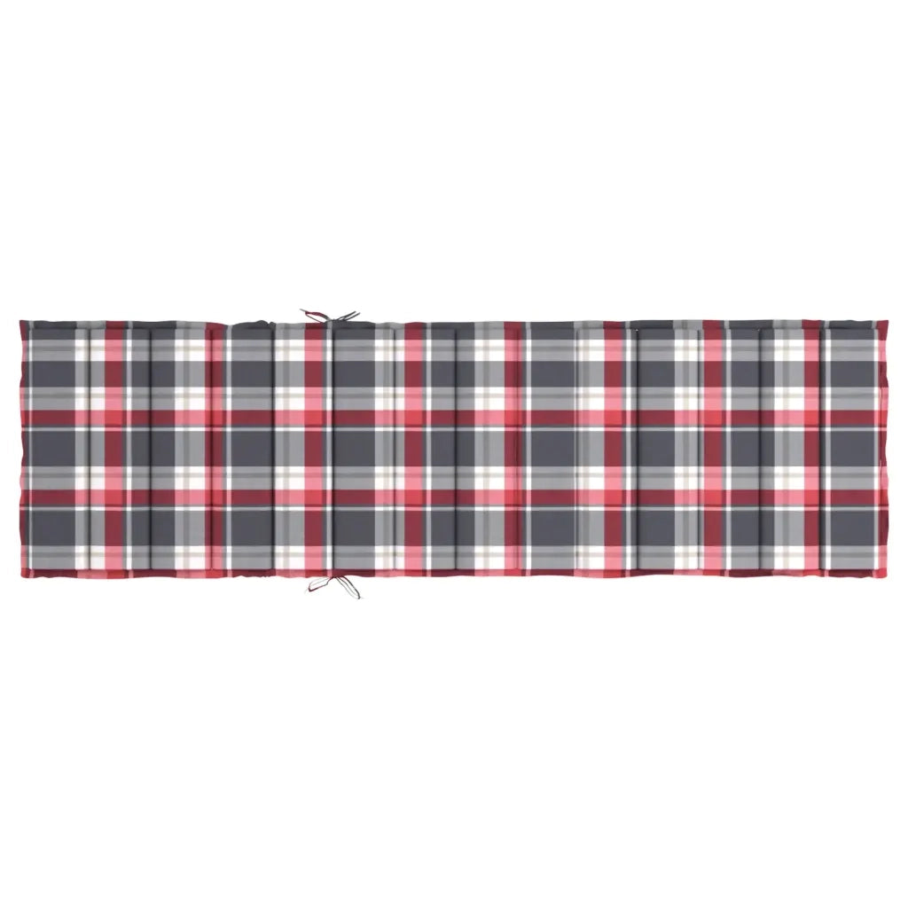 Cuscino per Lettino a Quadri Rossi 200x70x3 cm Tessuto Oxford 314231