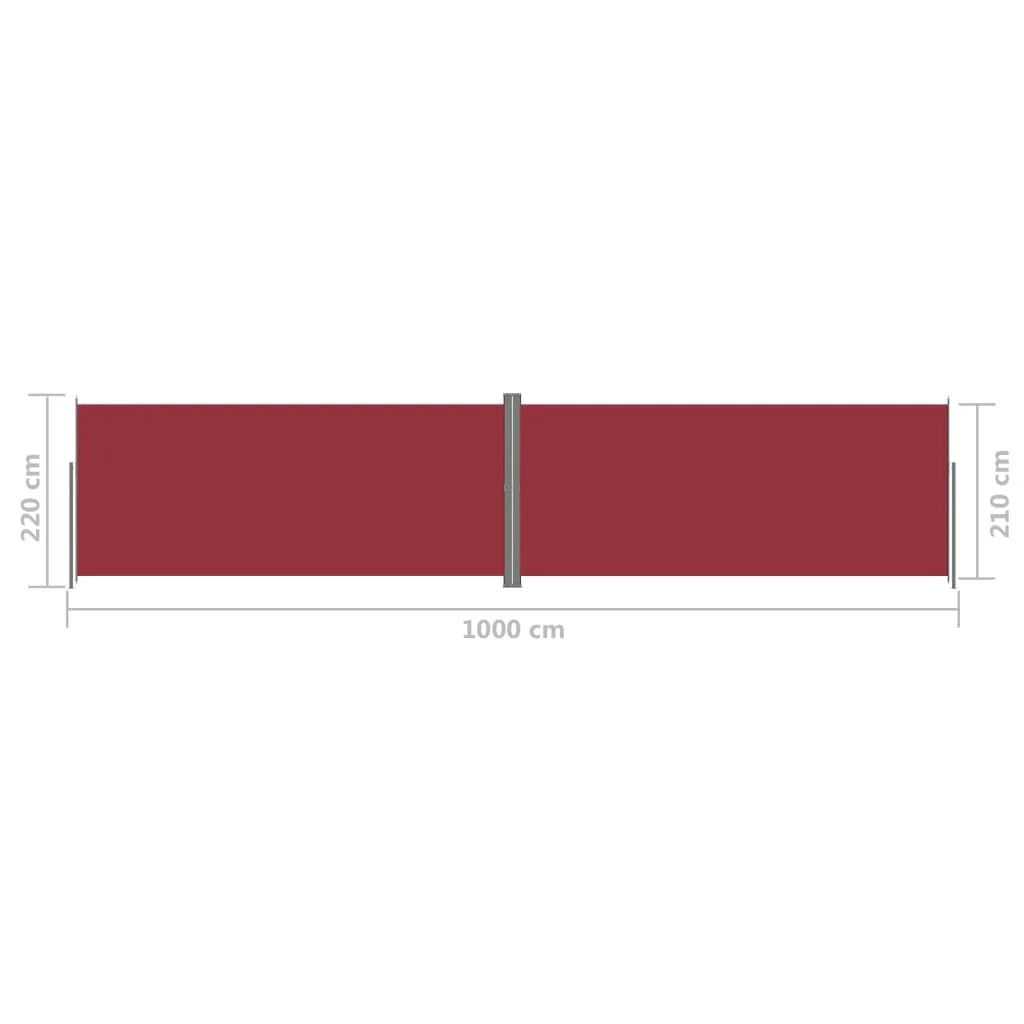 Tenda da sole laterale retrattile/schermo privacy per patio giardino terrazza balcone rosso 220 x 1000 cm 02_0007473