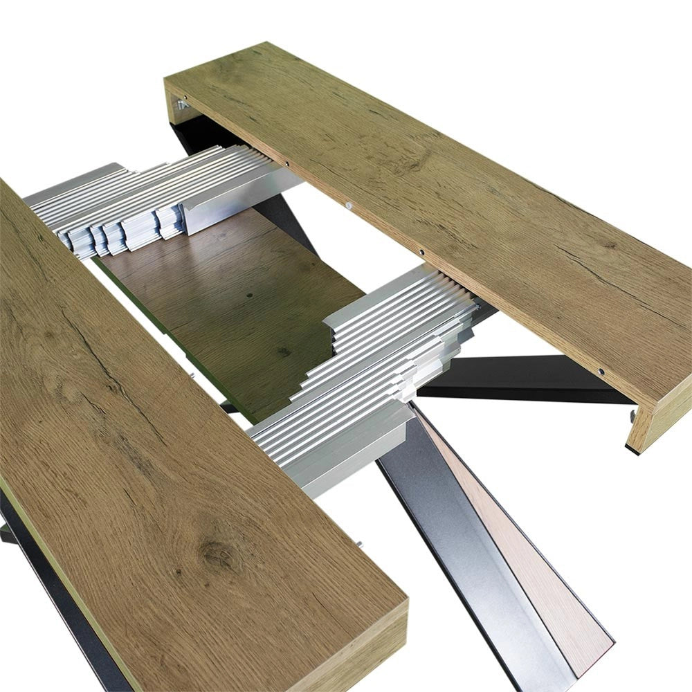 Consolle allungabile 90x40/196 cm Diagis Small Noce telaio Antracite