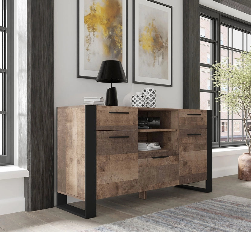 Mobile cassettiera  cm 155x45x87h soggiorno NUKA Grange Rovere scuro