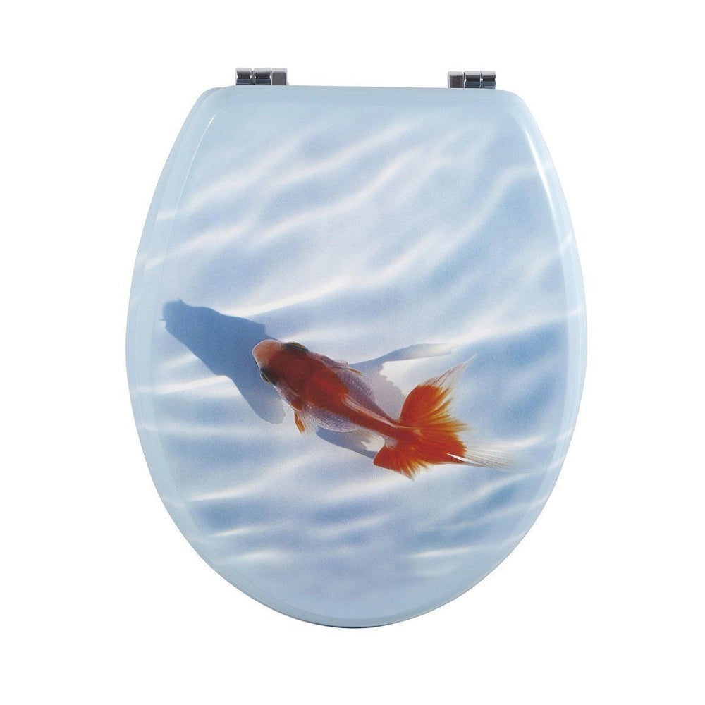 Trade Shop - Copriwater Copri Water Sedile Wc Bagno Universale Cerniere Acciaio Pesce Ros Dfh -        3,5