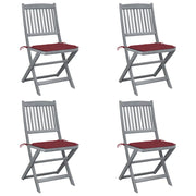Sedie da Giardino Pieghevoli 4pz con Cuscini in Massello Acacia cod mxl 76016