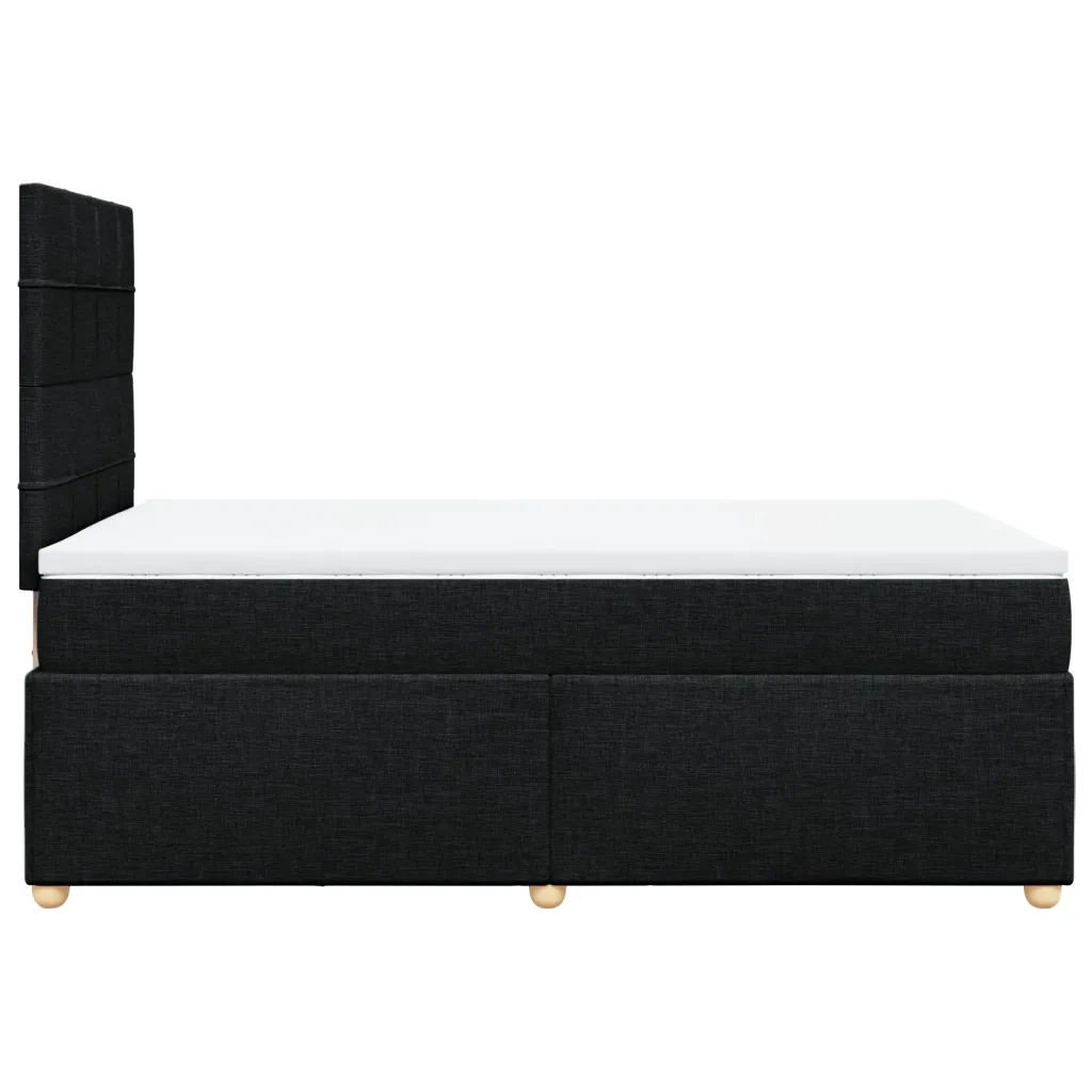Giroletto a Molle con Materasso Nero 120x200 cm in Tessuto