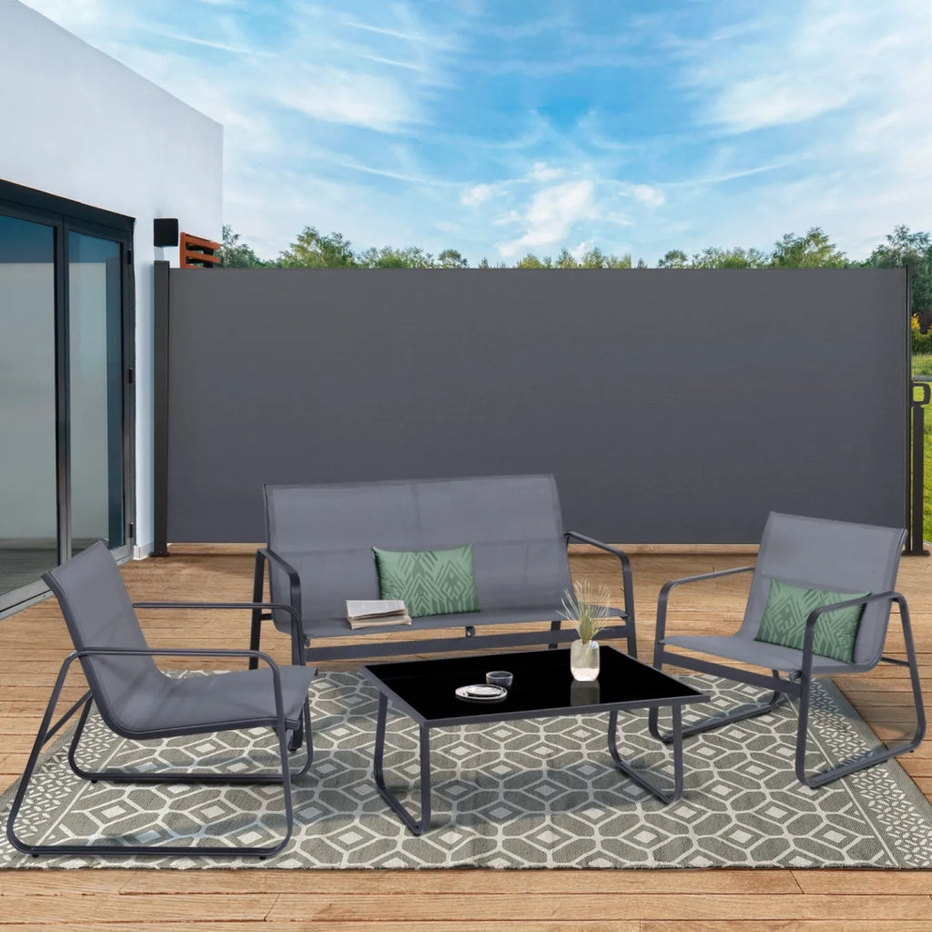 IDMarket - Tenda laterale a scomparsa esterna 160 x 500 CM grigio antracite