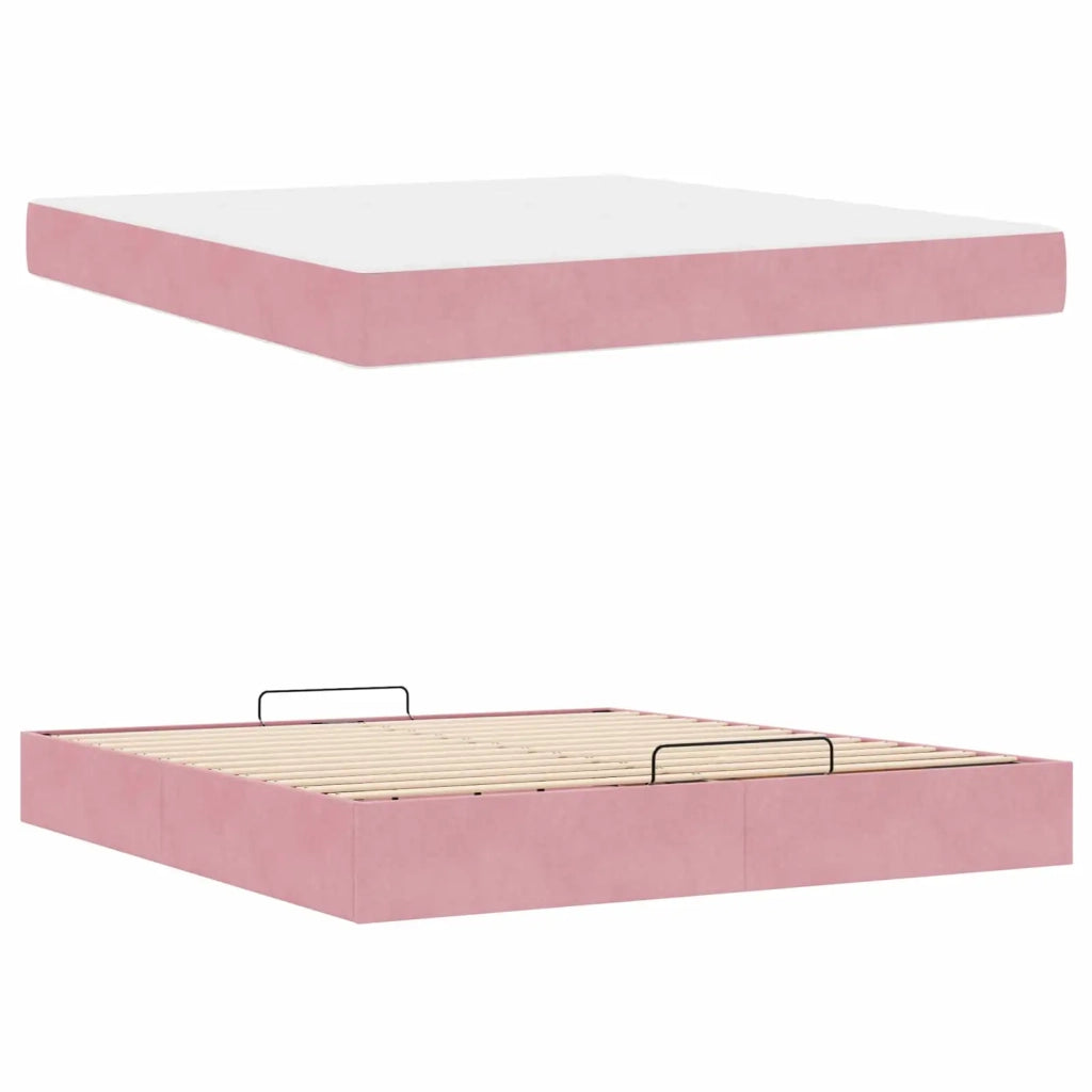 Struttura letto con materasso 2 pcs Rosa Velluto 3399581