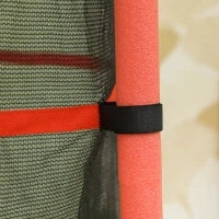 Trampolino Elastico per Bambini Ø1.6x1.9 m con Rete di Sicurezza e Pali Imbottiti, Età 3-10 Anni, Rosso