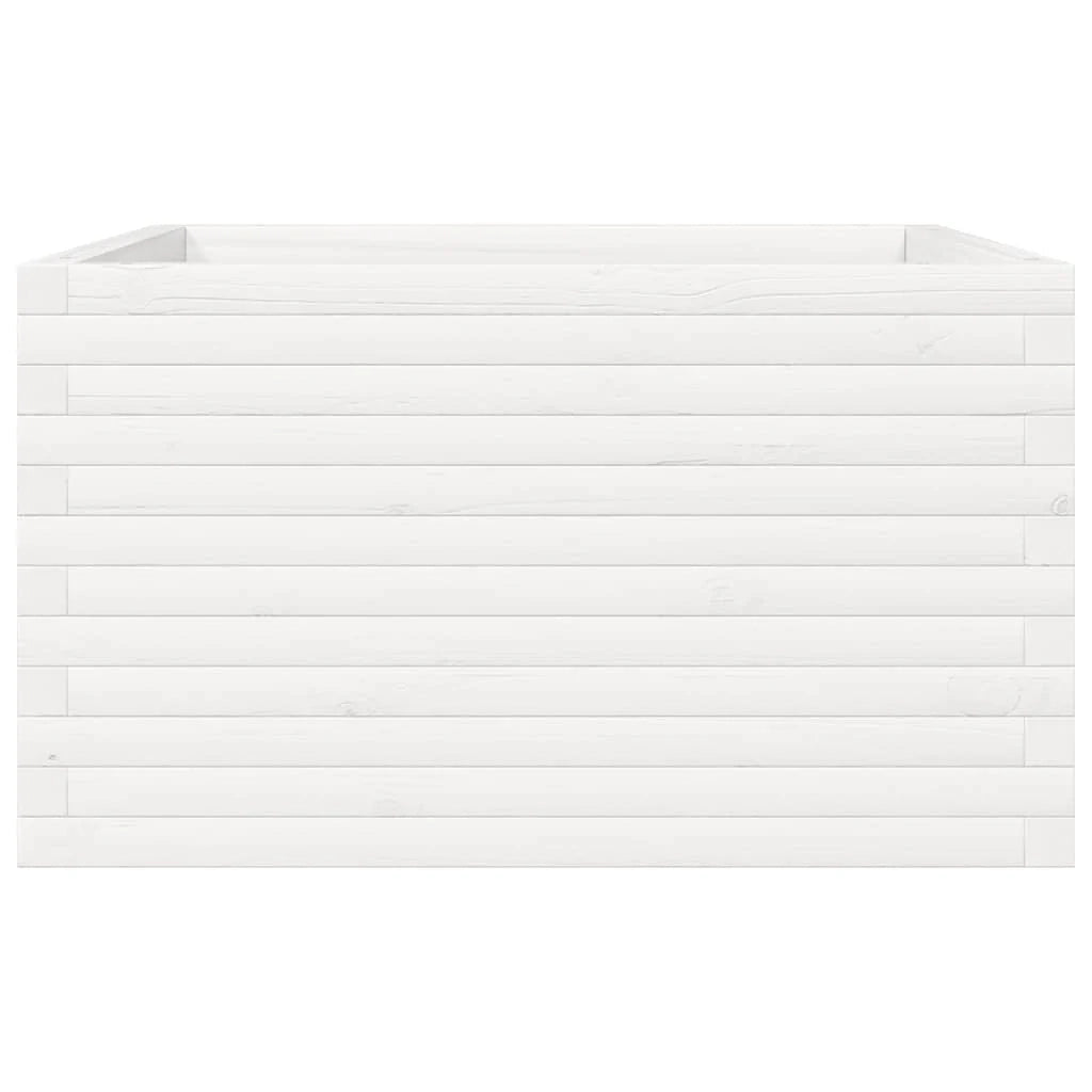 Fioriera rialzata per piante fiori terrazza giardino 80 x 80 x 45,5 cm legno di pino massiccio bianco 02_0037912