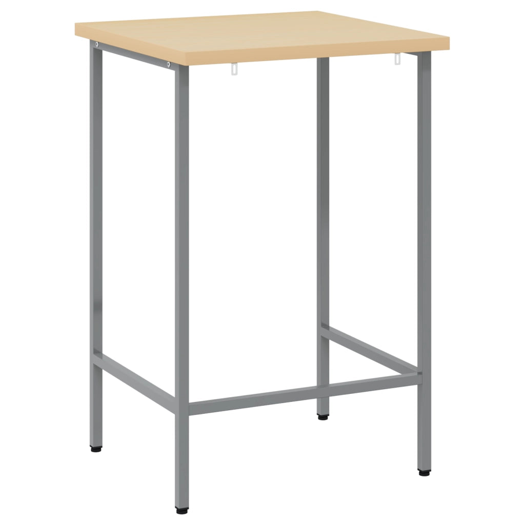 Tavolo da Lavoro Grigio 55x55x85 cm Acciaio e Legno ingegnerizzato