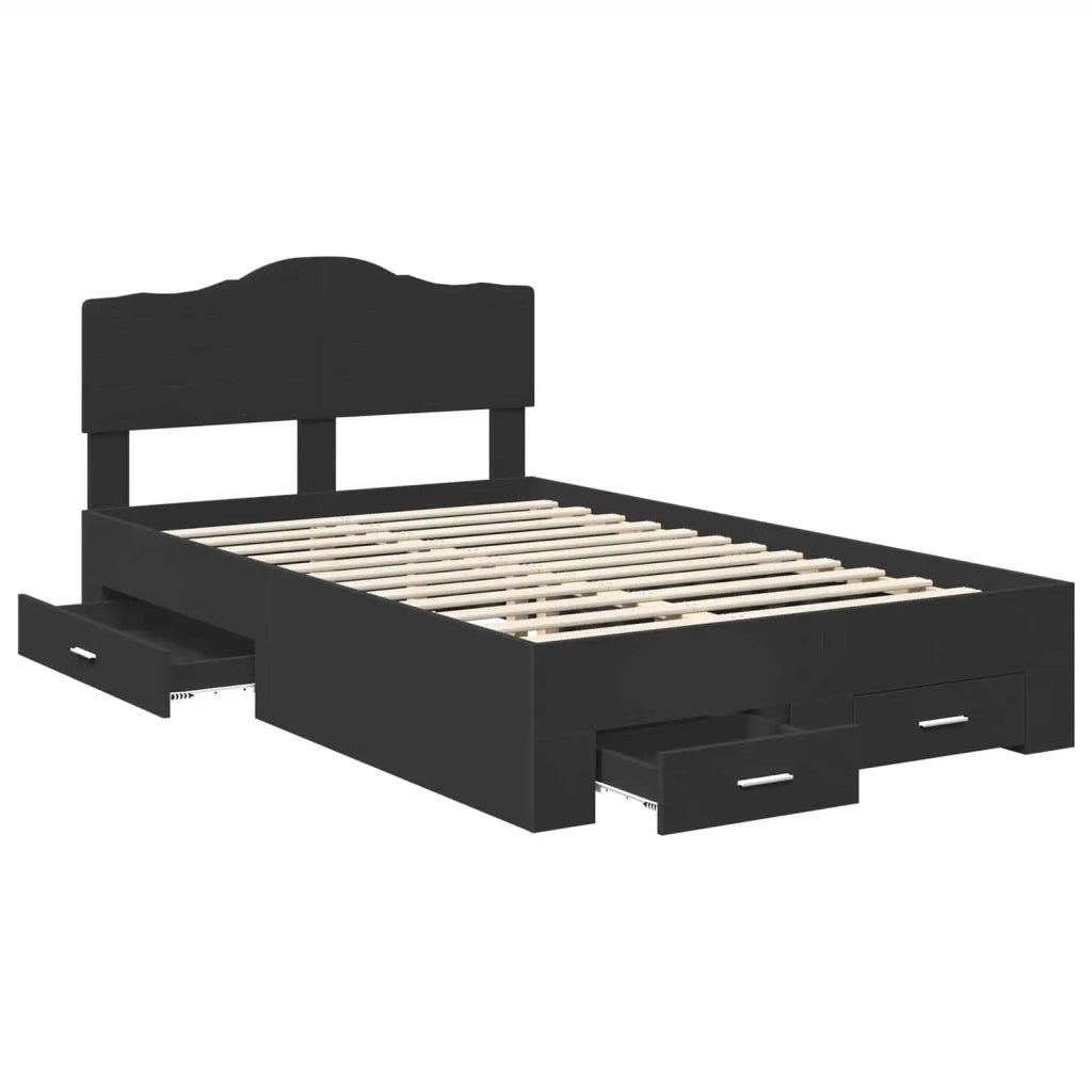 Struttura del letto Nero 135 x 190 cm Legno multistrato