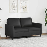 Divano a 2 Posti Nero 120 cm in Similpelle