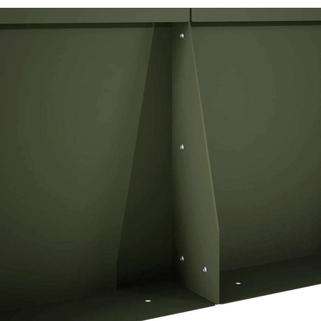 Muro di contenimento 4 pz 40 x 12 x 30 cm Acciaio Verde Oliva 3449054