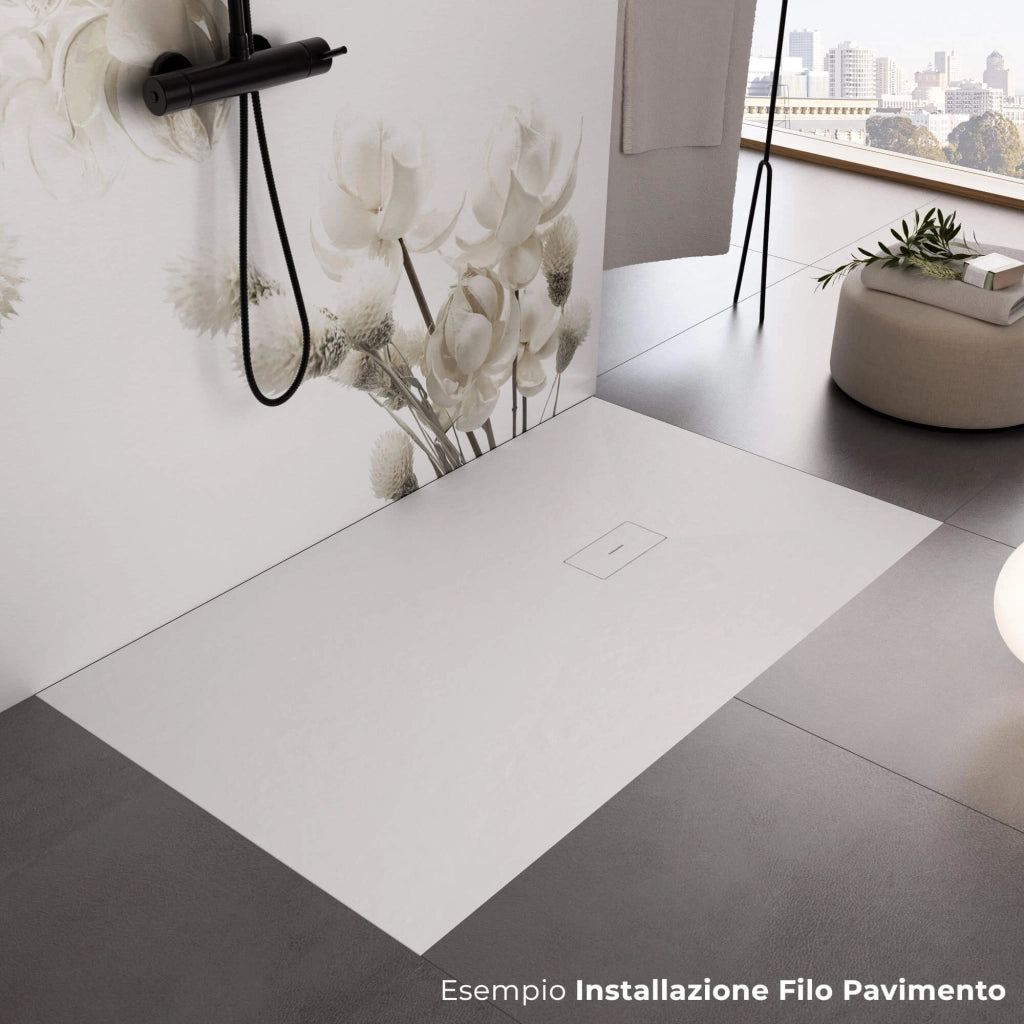 Piatto Doccia in Pietra 70x130 cm Bonussi Manila Bianco