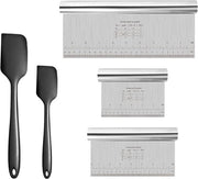 Set di 5 spazzole e spatole in acciaio inossidabile e silicone, resistente al calore fino a 315℃, ideale per la preparazione e la lavorazione del pane con variazione di misura