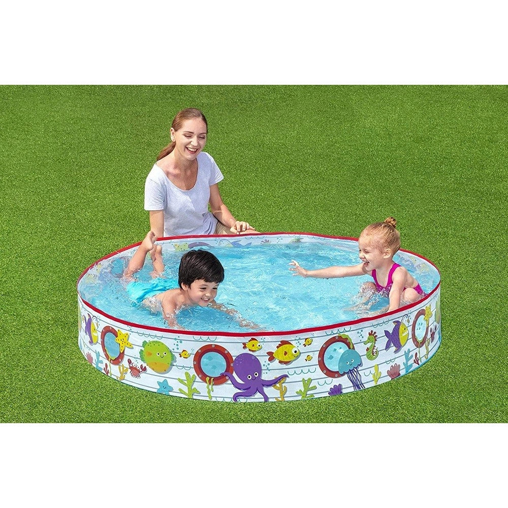 Trade Shop - Piscina Piscinetta Rigida Per Bambini Fantasia Marina 2 Anni+ 152 X 25 Cm 55029 -