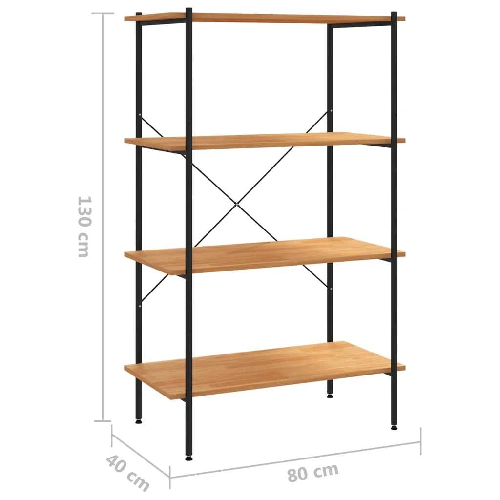 Scaffale con 4 Mensole Nero e Rovere 80x40x130 cm CFW2238347