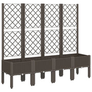 Fioriera rialzata per piante fiori terrazza giardino con traliccio 160 x 40 x 142 cm PP marrone 02_0038268