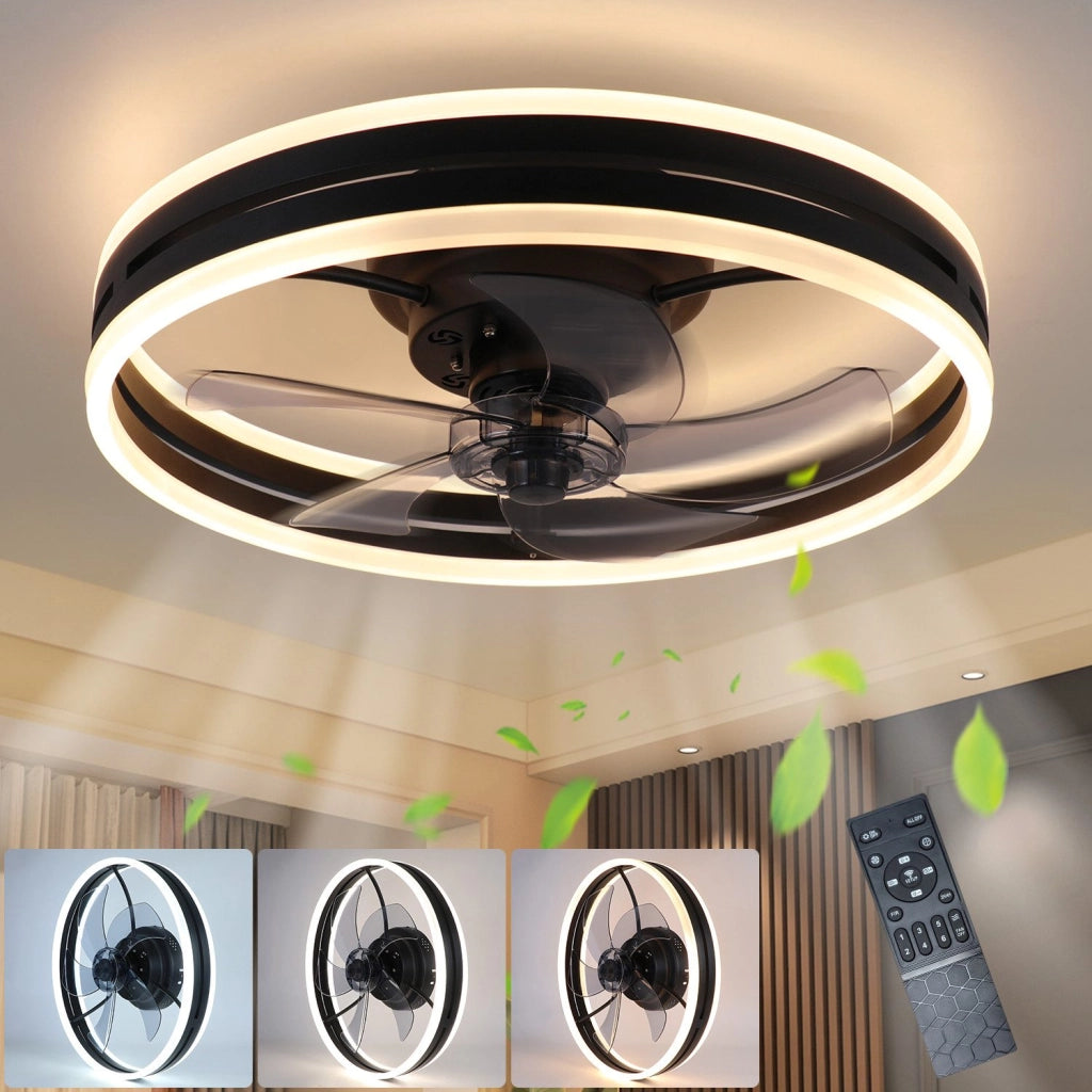 ZMH Ventilatore da soffitto con illuminazione telecomando lampada da soffitto dimmerabile temporizzata